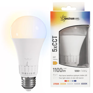 Lampadina Led 5 Tonalità Di Luce Gls E27 230v 10w 5cct