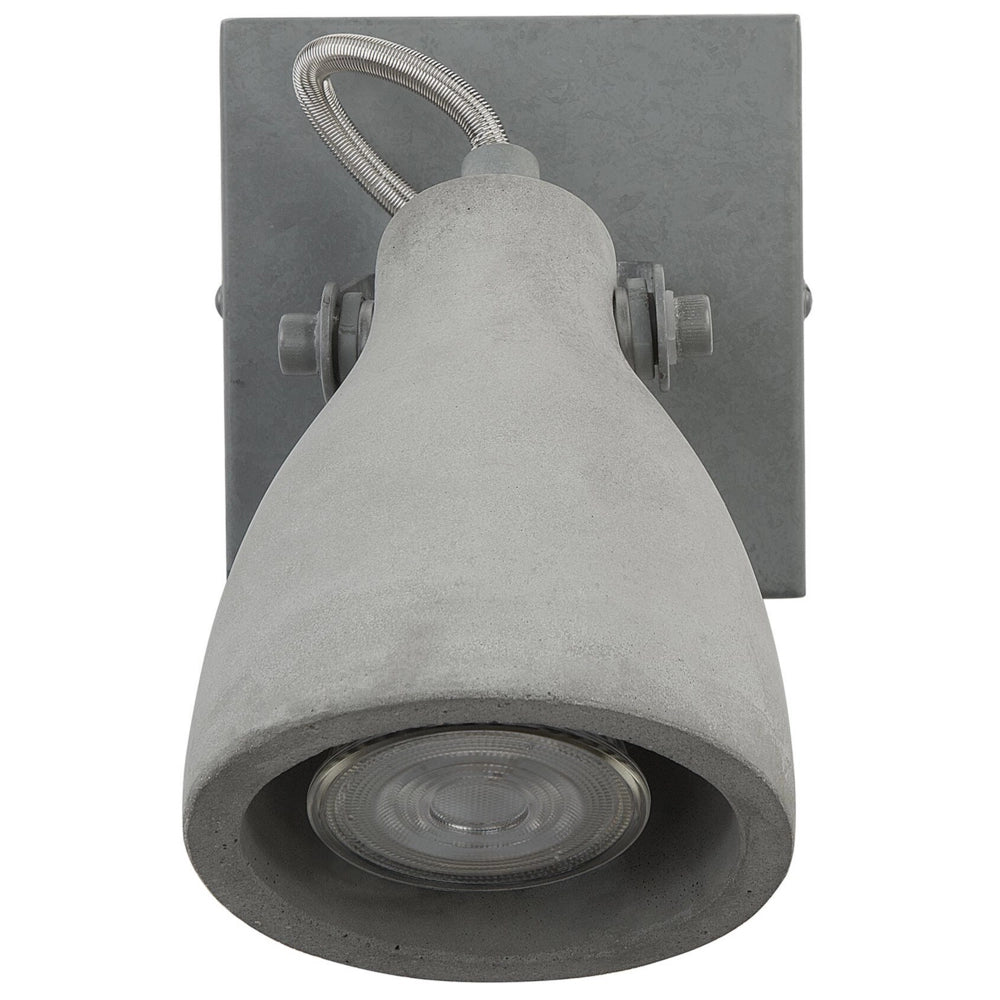 Set di 2 Lampade da Parete applique grigio chiaro cemento naturale paralume regolabile industriale