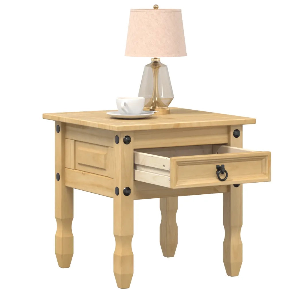 Tavolino | Tavolo laterale Corona 50x50x50 cm in Legno Massello di Pino