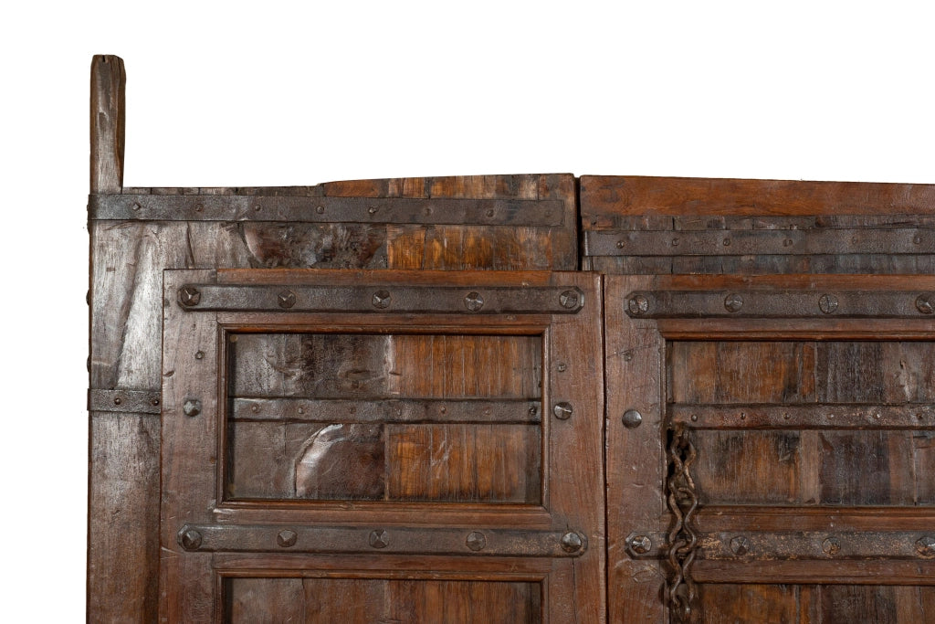 Biscottini Porta portone in legno massello e ferro da interno o da esterno vecchia e antica medievale scorrevole