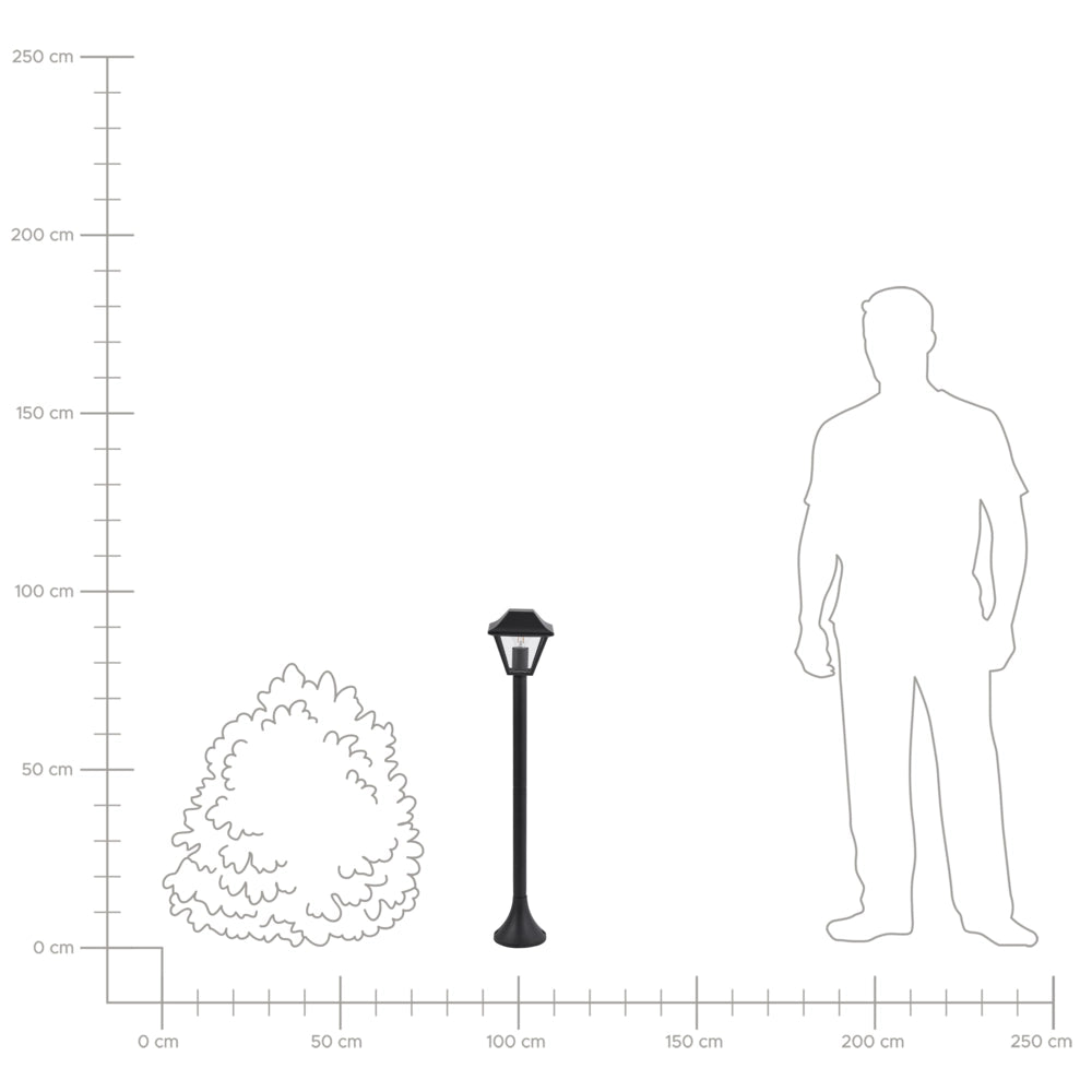 Dissuasore di luce in alluminio nero 94 cm Lampada da sentiero Illuminazione esterna del giardino Design moderno