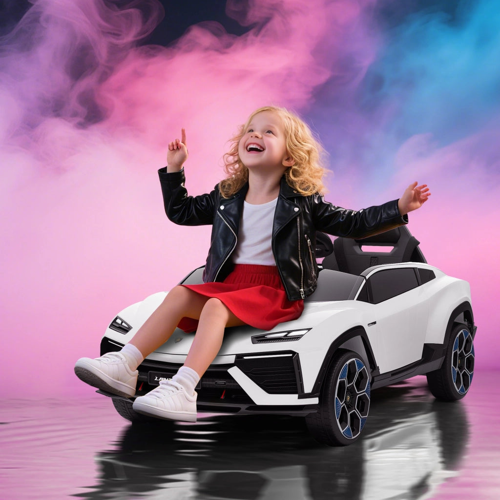 Auto elettrica Lamborghini per bambini 12V telecomando 2.4G ¨C zephmum ¨C bianco