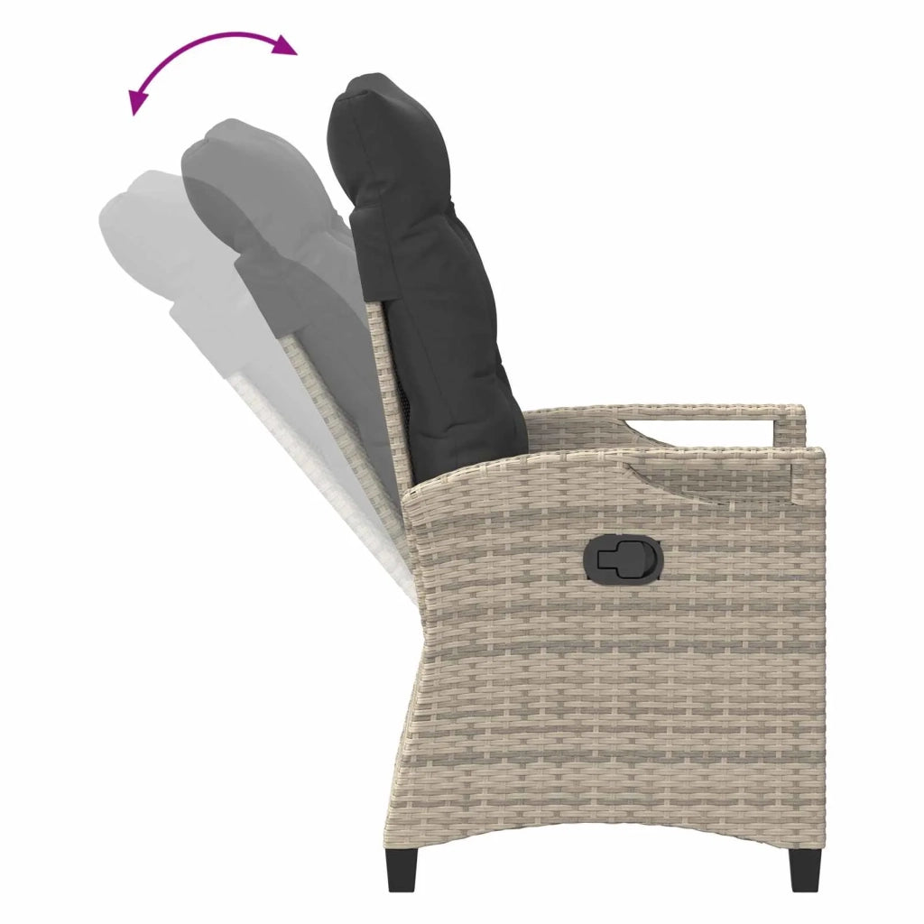 Sedia da Giardino 2 pcs Grigio chiaro e grigio scuro