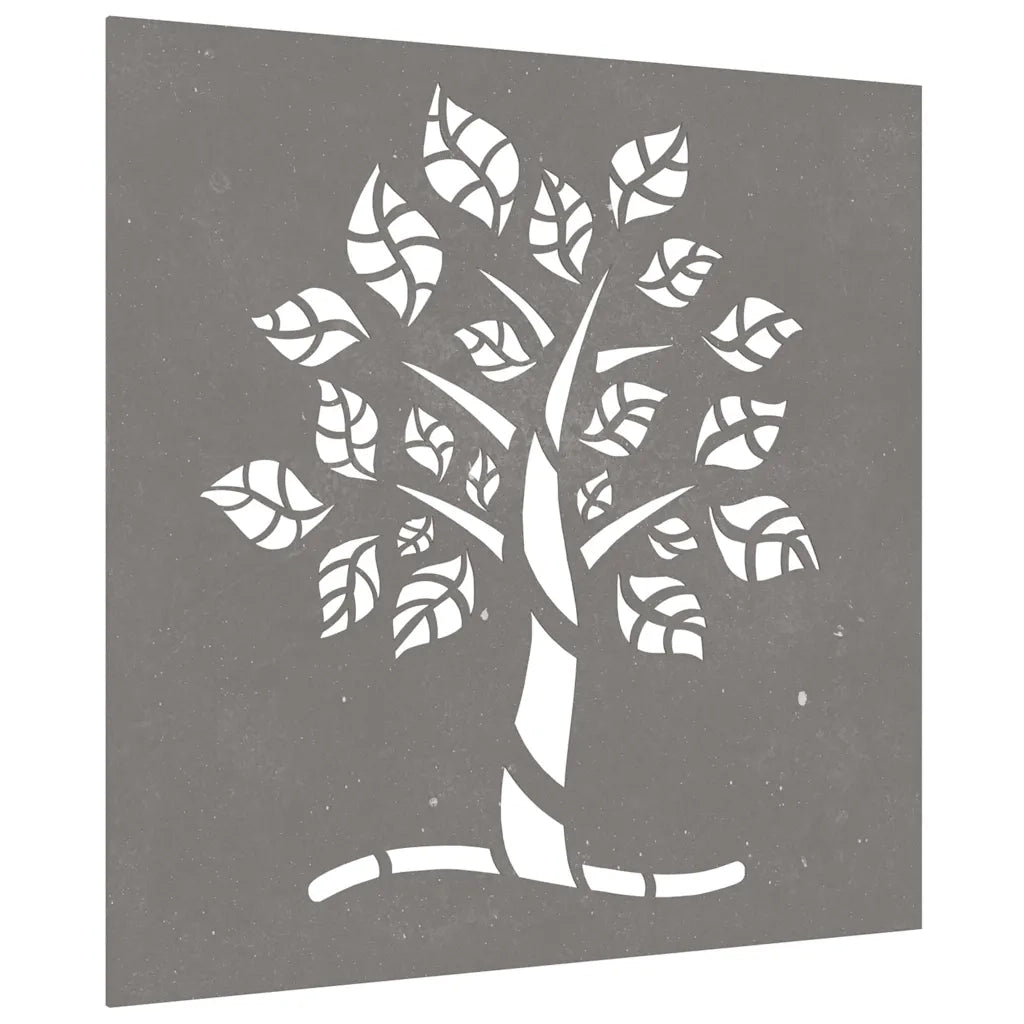 Decorazione Muro da Giardino 55x55 cm Albero in Acciaio Corten CFW9661912