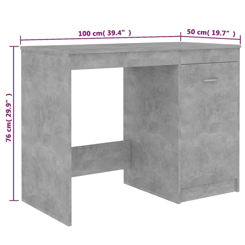 Scrivania tavolo postazione di lavoro mobile per computer studio 100 x 50 x 76 cm legno ingegnerizzato grigio 02_0023826