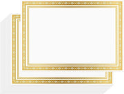 Certificati A4 in Oro - 50 Pacchi - Foglio con Bordo in Oro - Compatibile con Stampanti Laser - Colleghi, Esami, Scuola, Diploma.