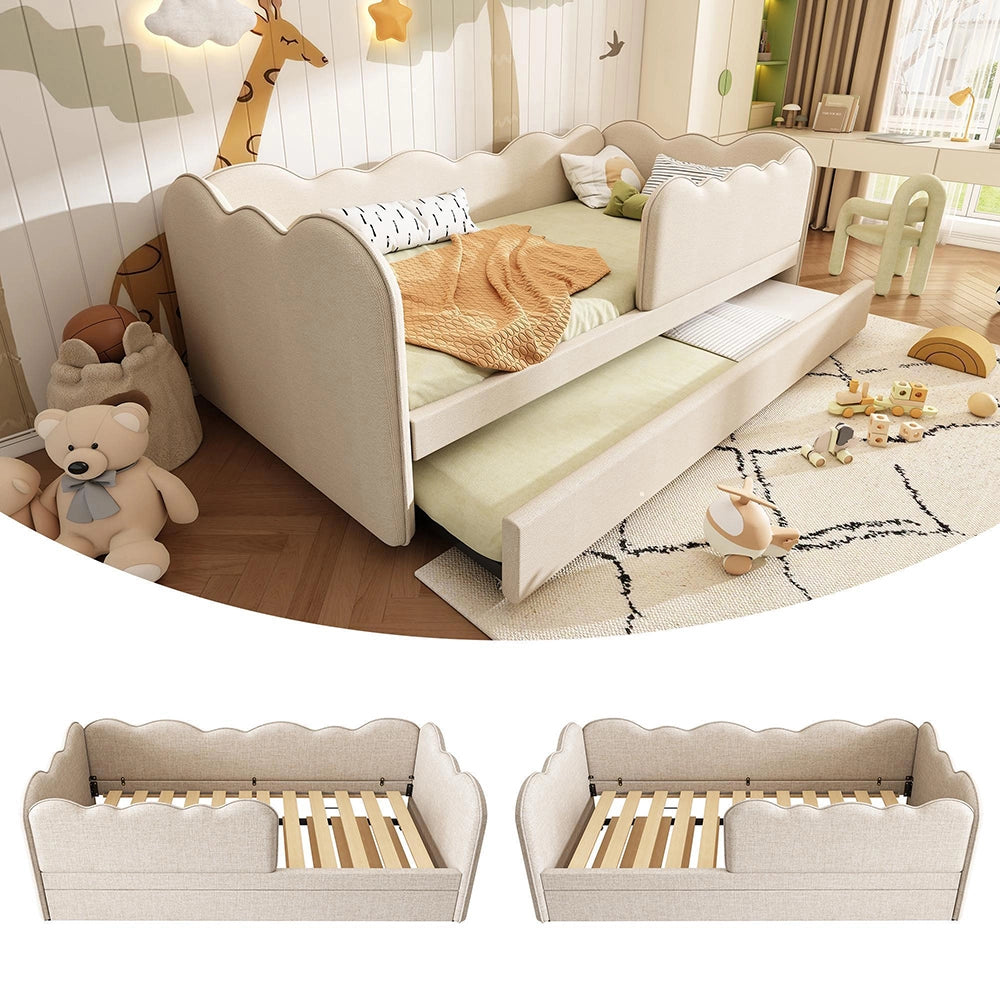 Divano letto 90x190cm?- Xylo - giorno gigogne lino beige