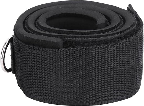 Cinturini per caviglia con D-ring - Manopole per caviglia gonfiate per fitness - Bodybuilding e allenamento alle articolazioni - Nero.