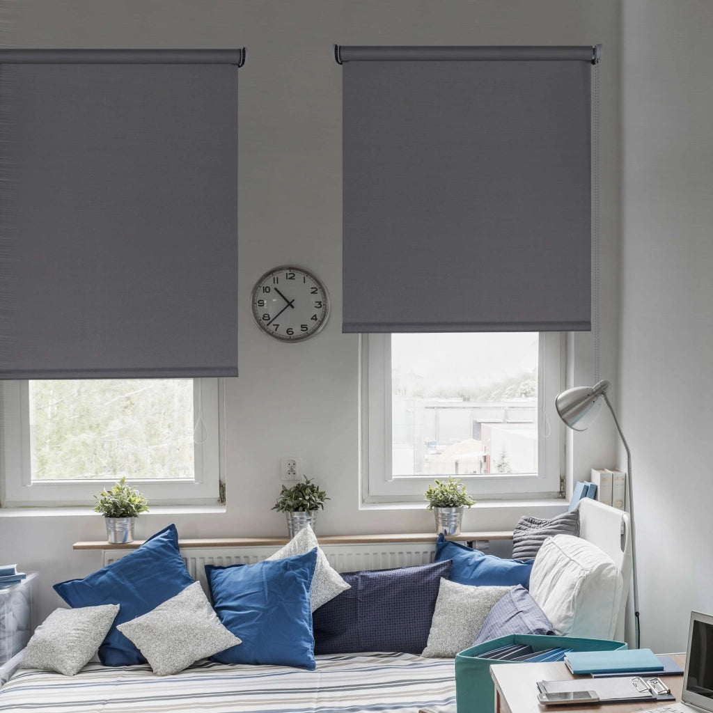 Tenda a rullo oscurante Moon Grigio scuro 80x250 cm