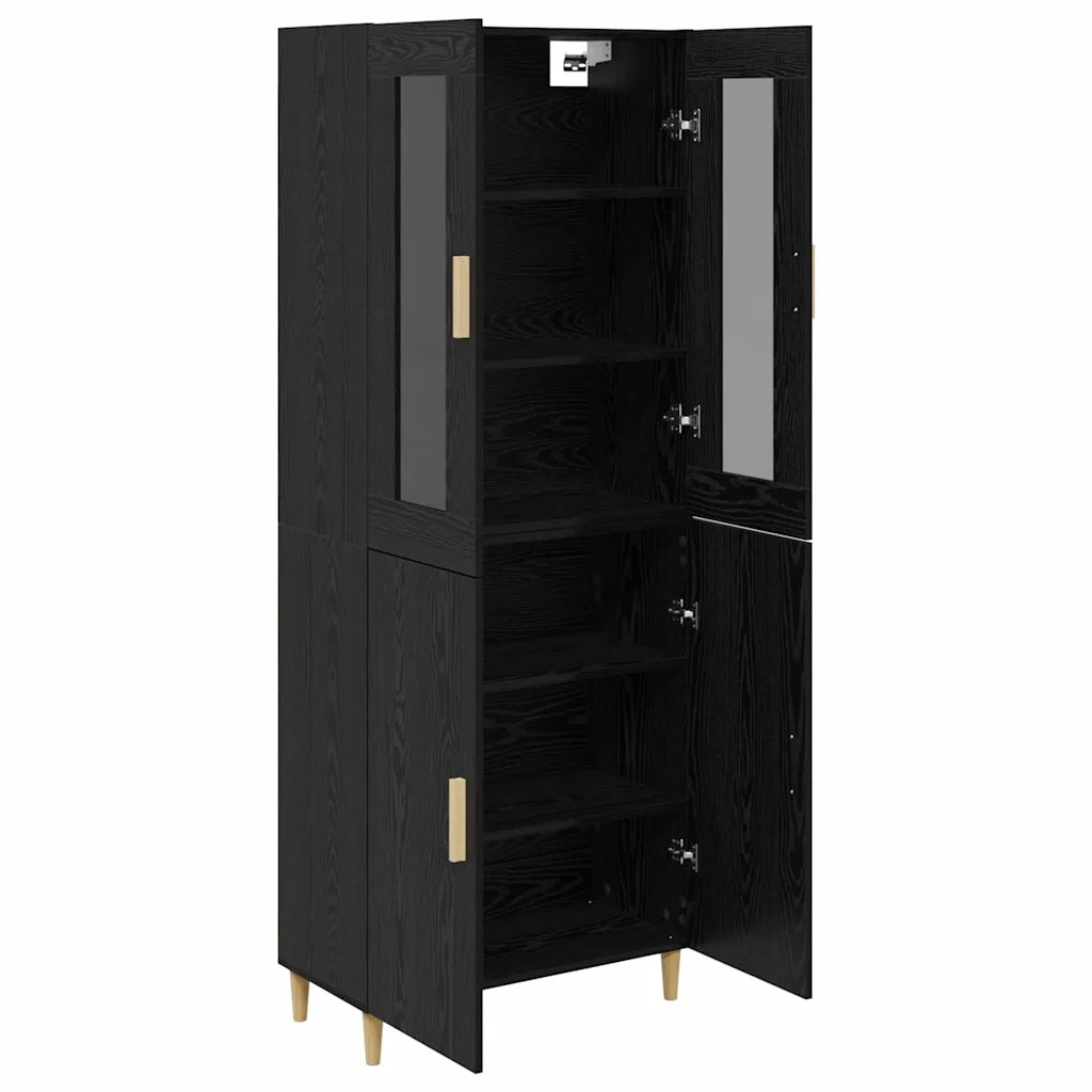 Credenza-Buffet-Armadio da cucina Rovere Nero 69,5 x 34 x 180 cm 305286