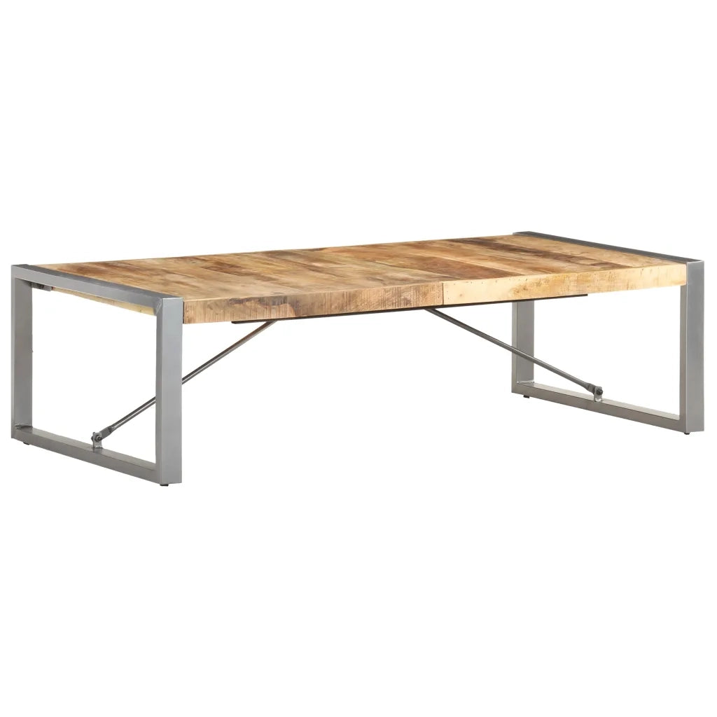 Tavolino da Salotto 140x70x40 cm in Legno di Mango Grezzo 321587