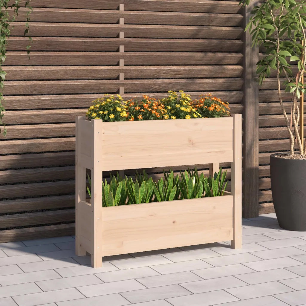 Fioriera | Cassetta per fiori | Vaso 77x25x66 cm in Legno Massello di Pino