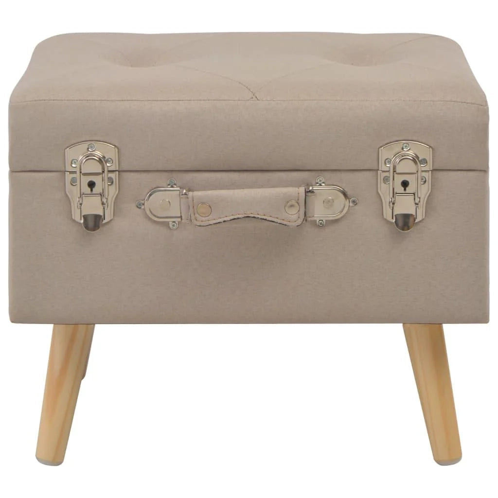 Panca pouf sgabello contenitore 3 pezzi tessuto beige 3002089