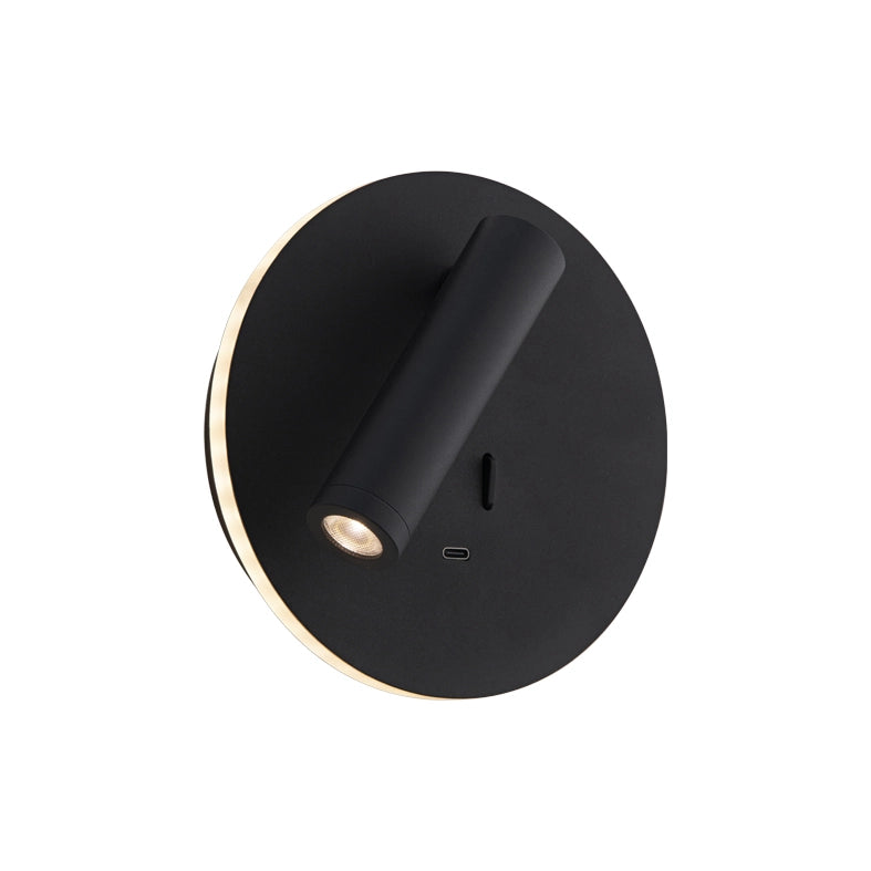 MY WAY - Applique LED 9W orientabile con porta USB, luce 3000K, Nero, design moderno in alluminio - Rossini Group