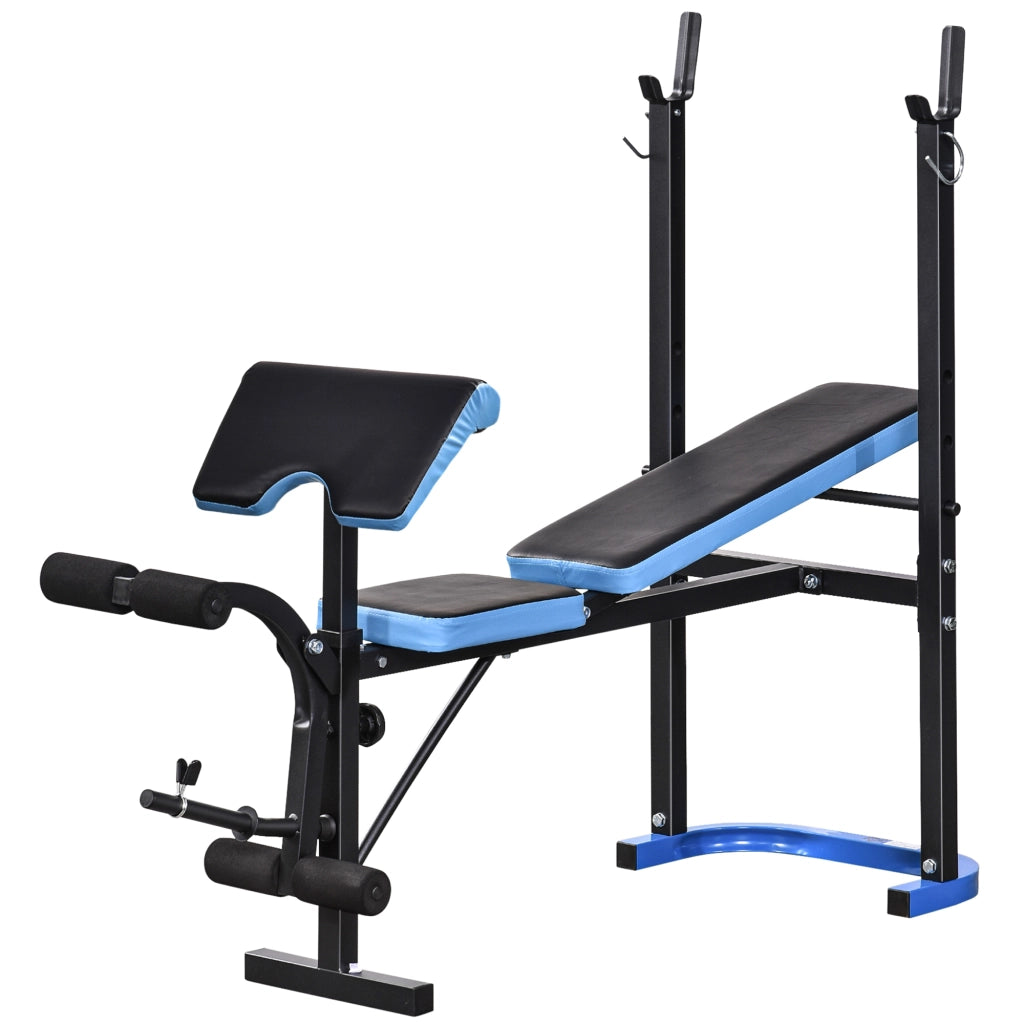 Sedia con schienale regolabile e supporto bilanciere ¨C zephmum ¨C Nero e Blu, Acciaio e PU, 155x56.5x120 cm