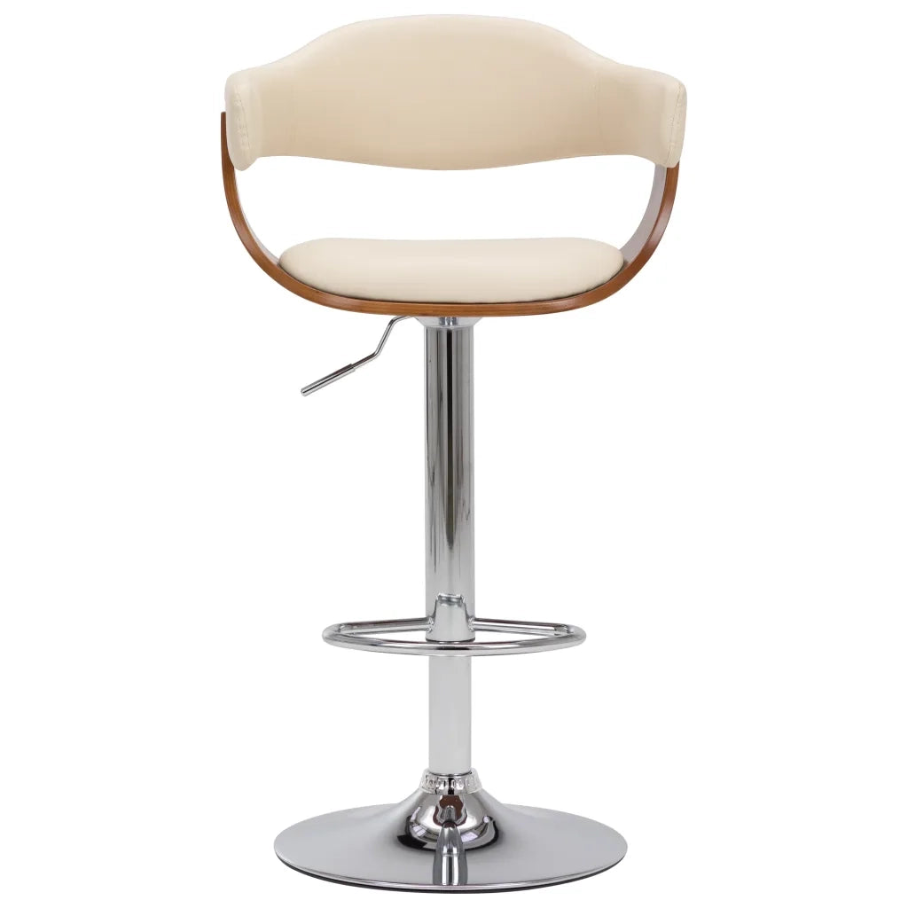 Sgabelli da Bar 2 pz Crema in Legno Piegato e Similpelle cod mxl 62146
