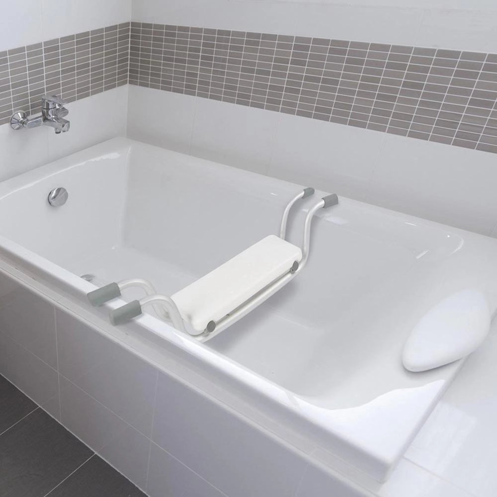 Sedia Sgabello Vasca Bagno Sediolina per Anziani Acciaio e Plastica Antiscivolo