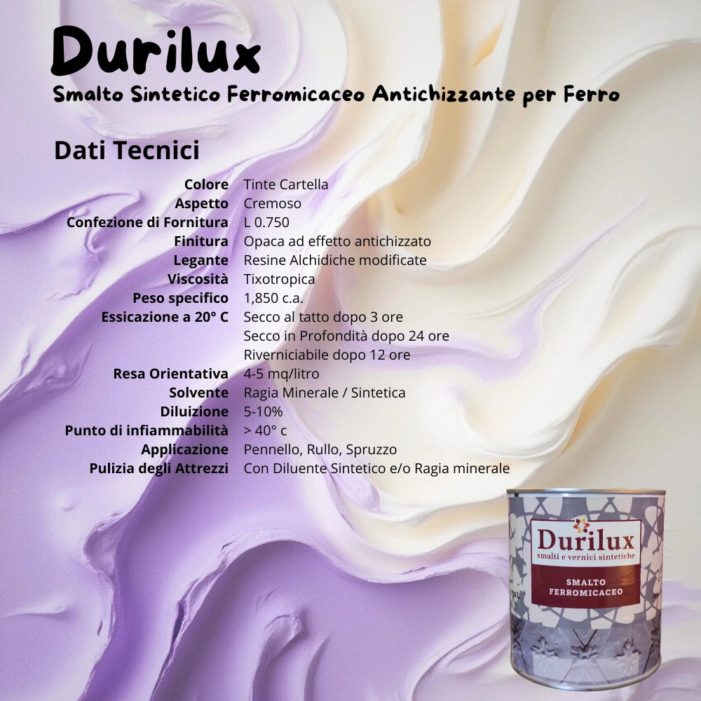 Durilux smalto sintetico ferromicaceo antichizzante ferro colore bronzo 240 *** formato 750 ml, confezione 1