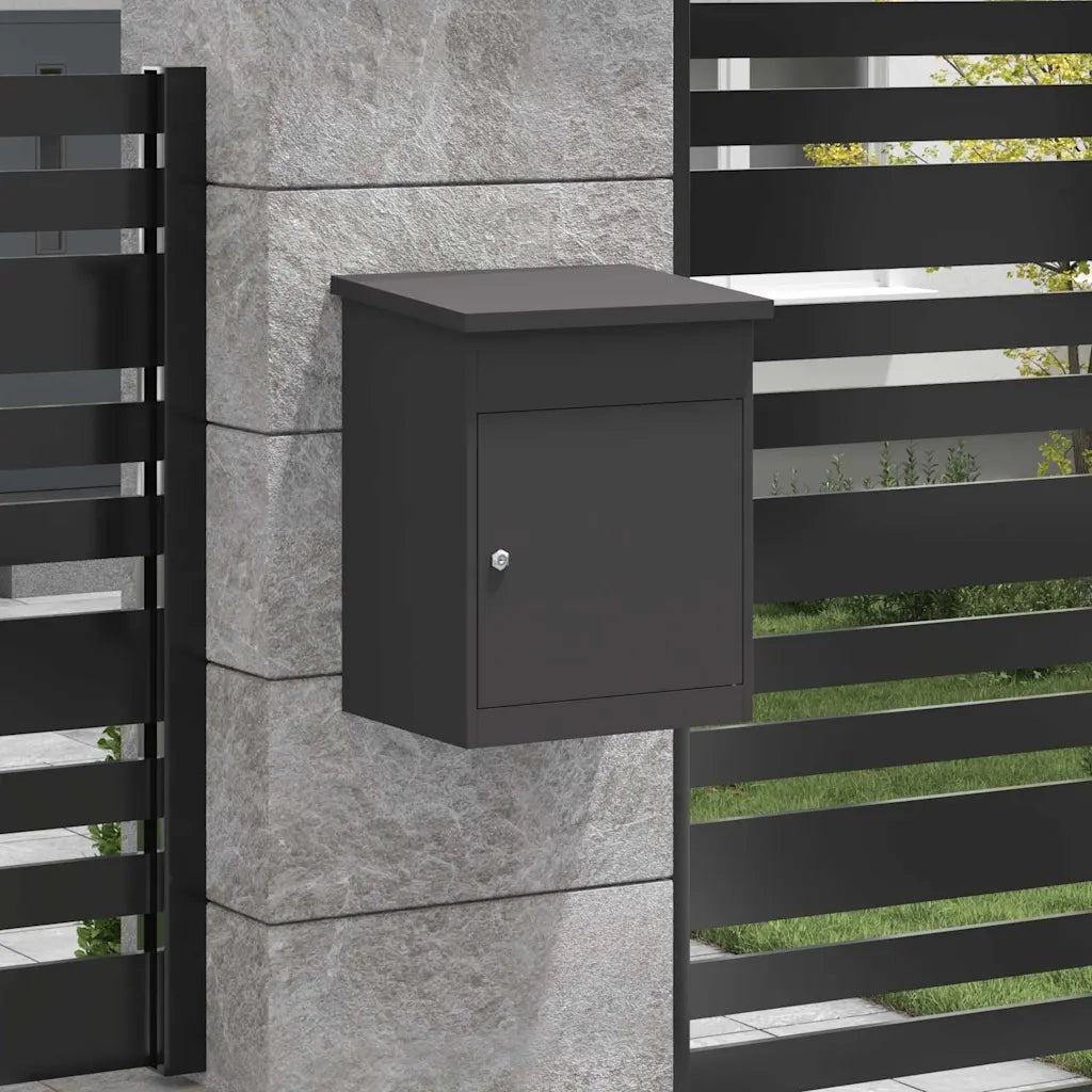 vidaXL Cassetta per pacchi Nero 44 x 35 x 59 cm Acciaio