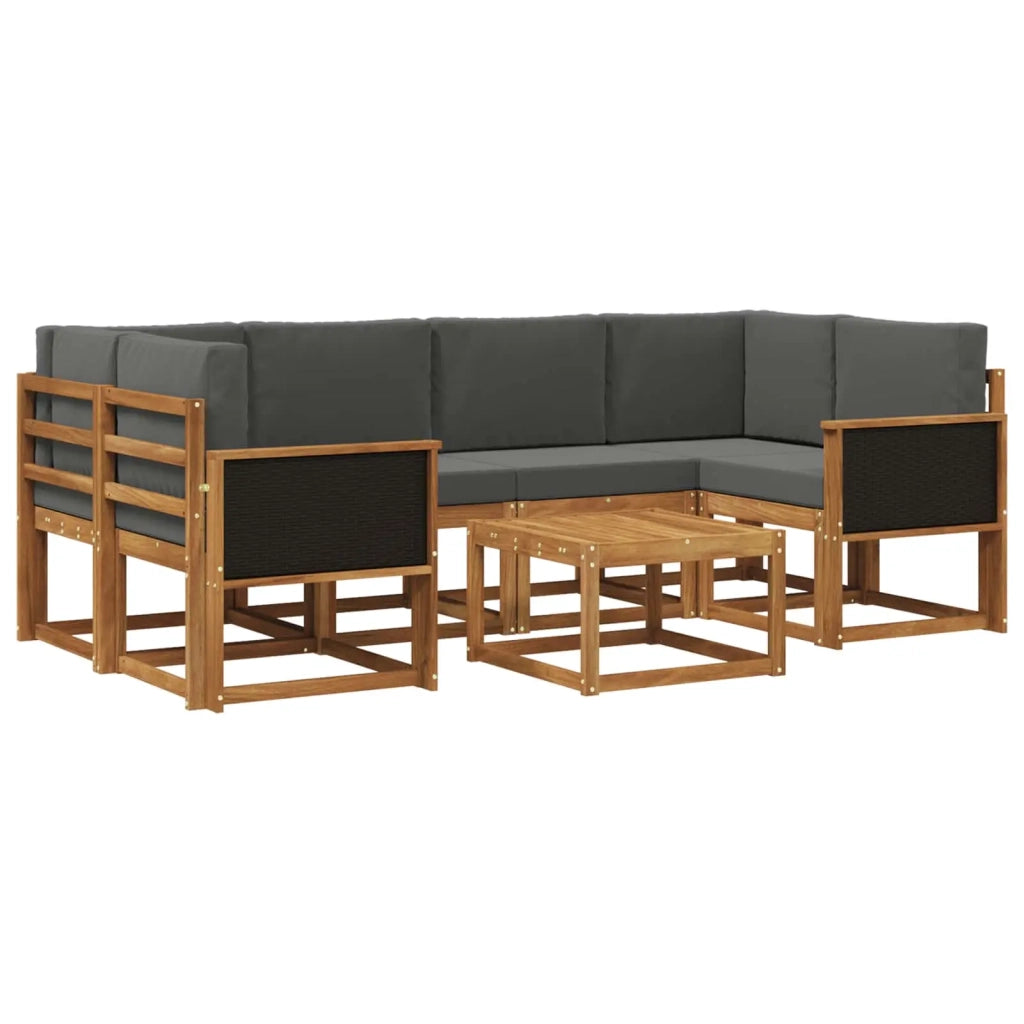 Set di divani da esterno con cuscino 5 pcs Naturale e Antracite 3385023