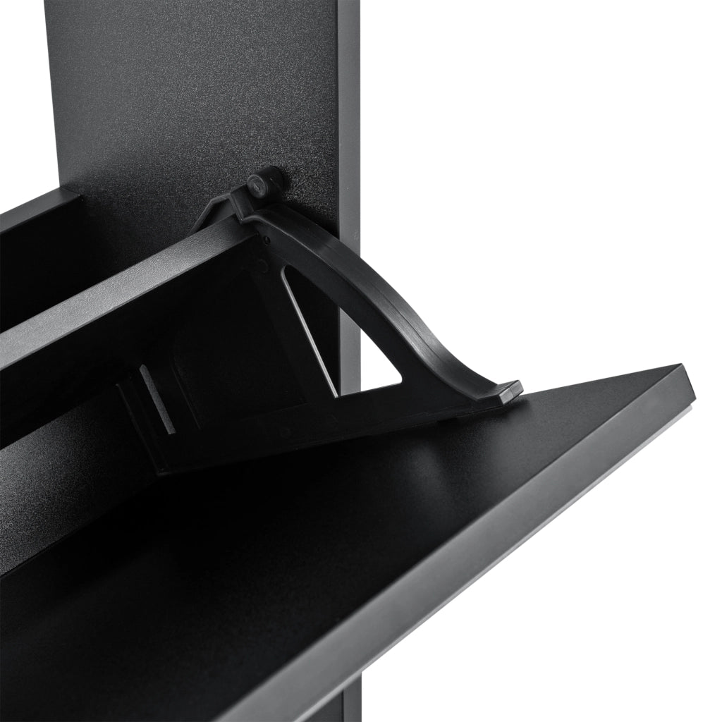 Scarpiera Vogar con 2 Contenitori Ribaltabili Mobile Portascarpe con Ante a Specchio 67x63x17 cm Nero [en.casa]