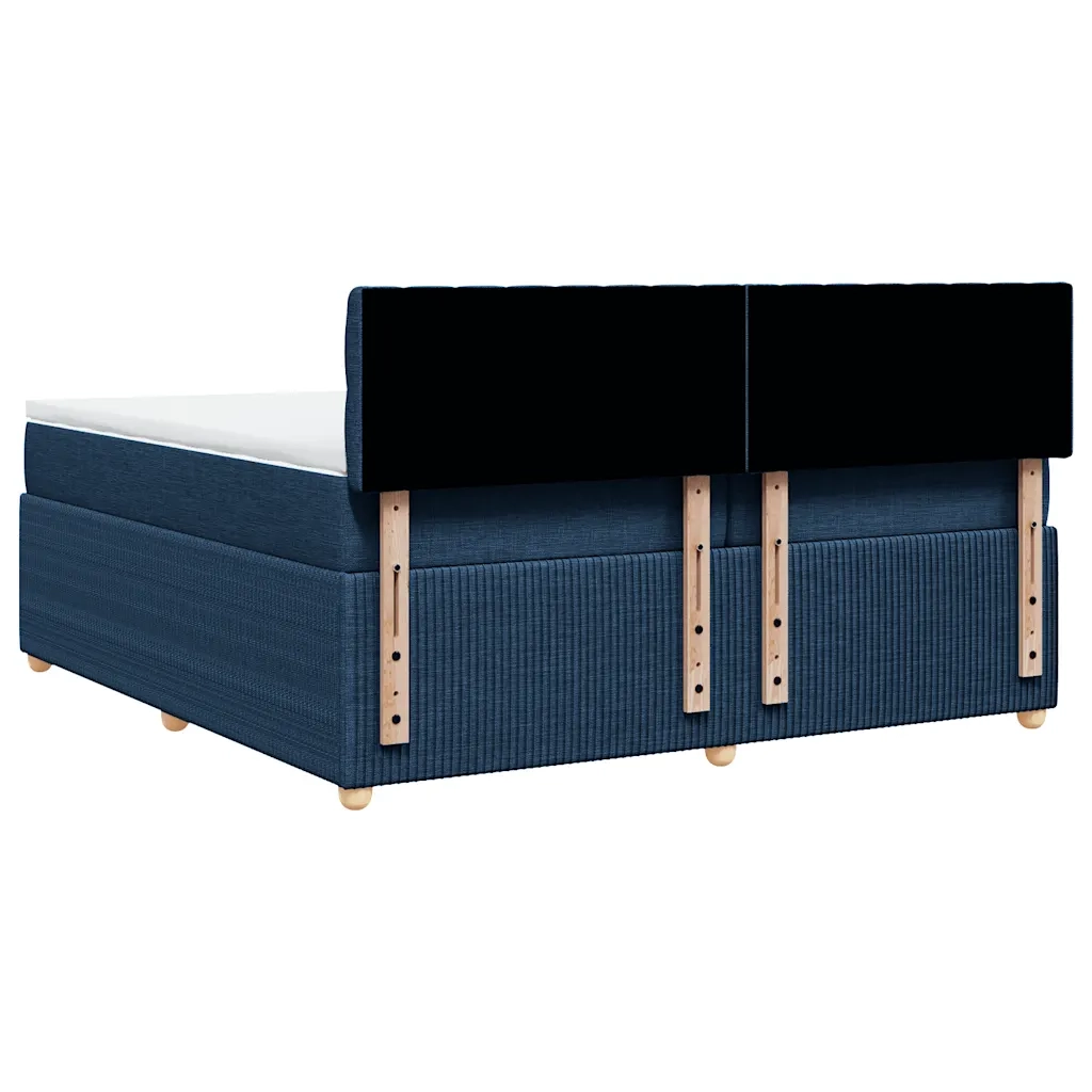 Giroletto a Molle con Materasso Blu 200x200 cm in Tessuto