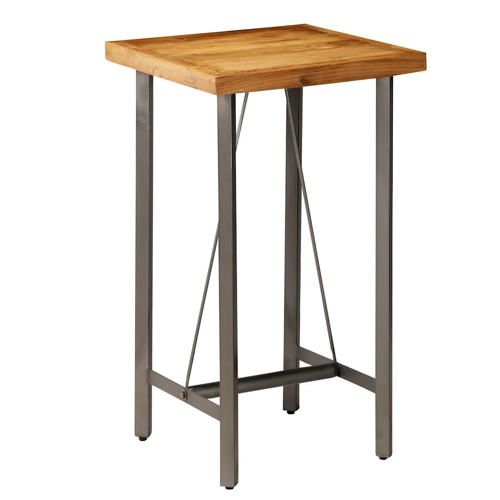 Tavolo da Bar in Teak Massello di Recupero 60x60x107 cm