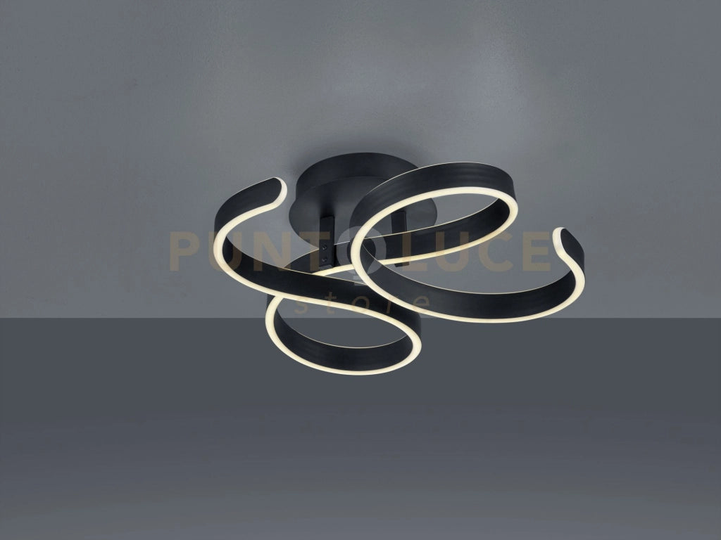 FRANCIS PLAFONIERA LED 40W 4650lm, 3000K VORTICI ANTRACITE CON REGOLAZIONE INTENSITA' CON INTERRUTTORE D.54CM