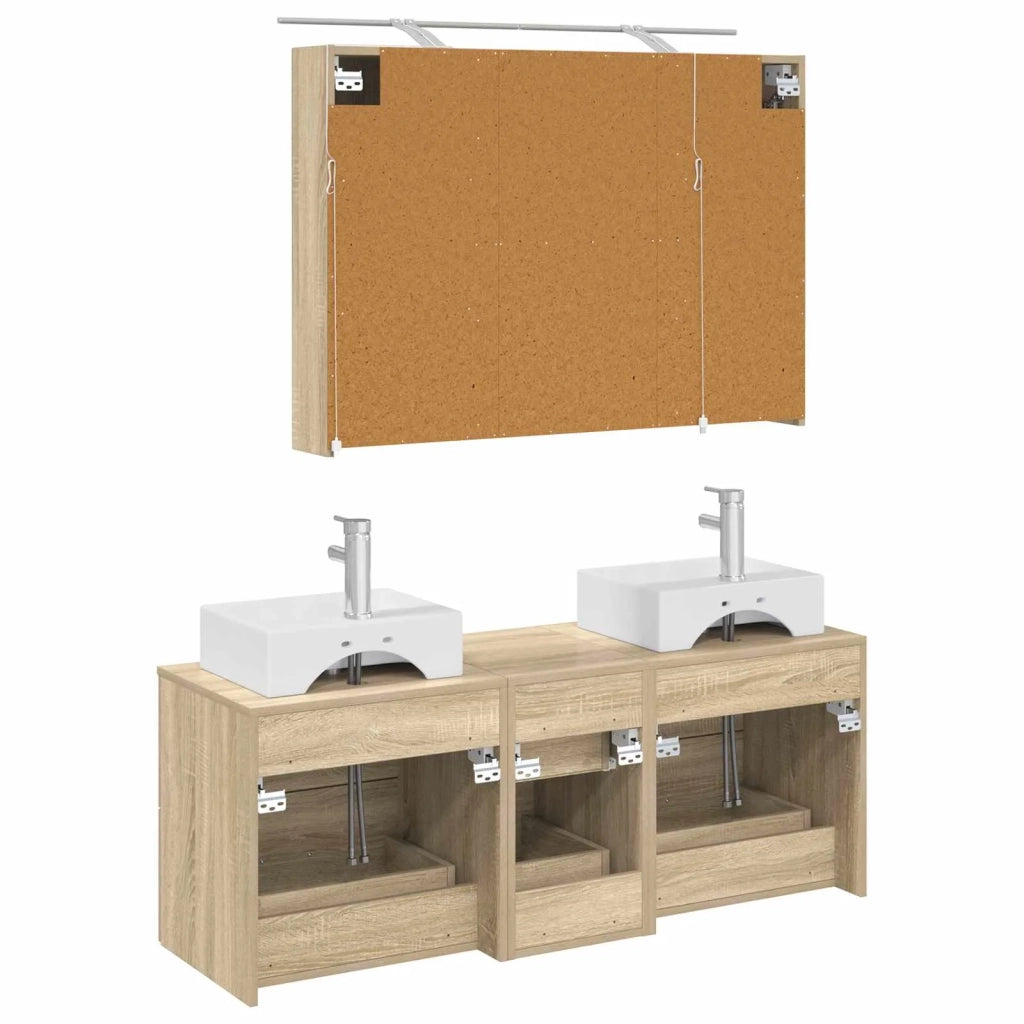 Set di mobili per il bagno 4 pcs Rovere Sonoma 3406817
