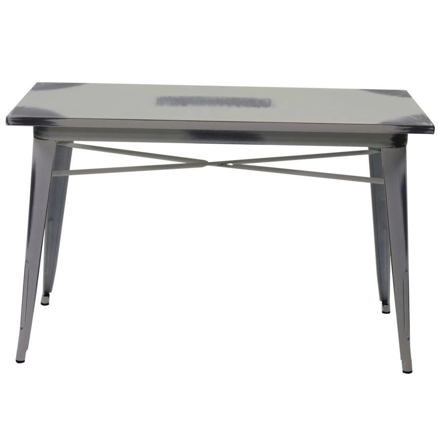 Tavolo top ferro bristol bianco antico rettangolare cm 120x60h76