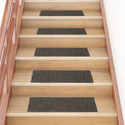 Tappetini per scale autoadesivi 15 pz 76x20 cm antracite rettangolari 326932