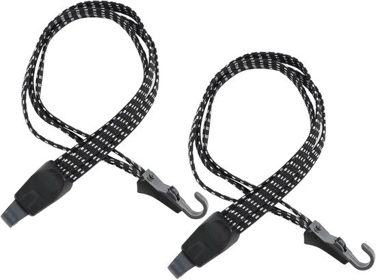 Set di 2 Cinture per Bicicletta 65 cm – Cintura per Bagagli con Ganci per Motocicletta e Bicicletta