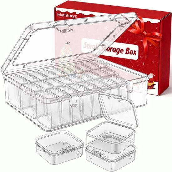 Scatola di conservazione con 31 pezzi - Scatola di conservazione con coperchio - Scatole di conservazione trasparenti - Materiale plastico - Coperchio a sbalzo - Per creare bracciali