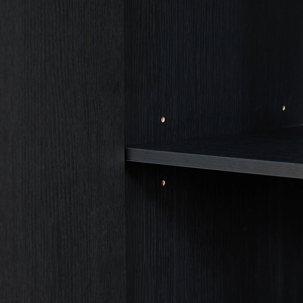 Credenza con ripiani regolabili; per soggiorno e cucina; in MDF; 169×40×80 cm; nero