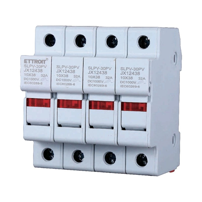 Portafusibile Modulare DC Fotovoltaico 4P 4M D10X38mm 32A DC 1000V IP20 IEC60269-6