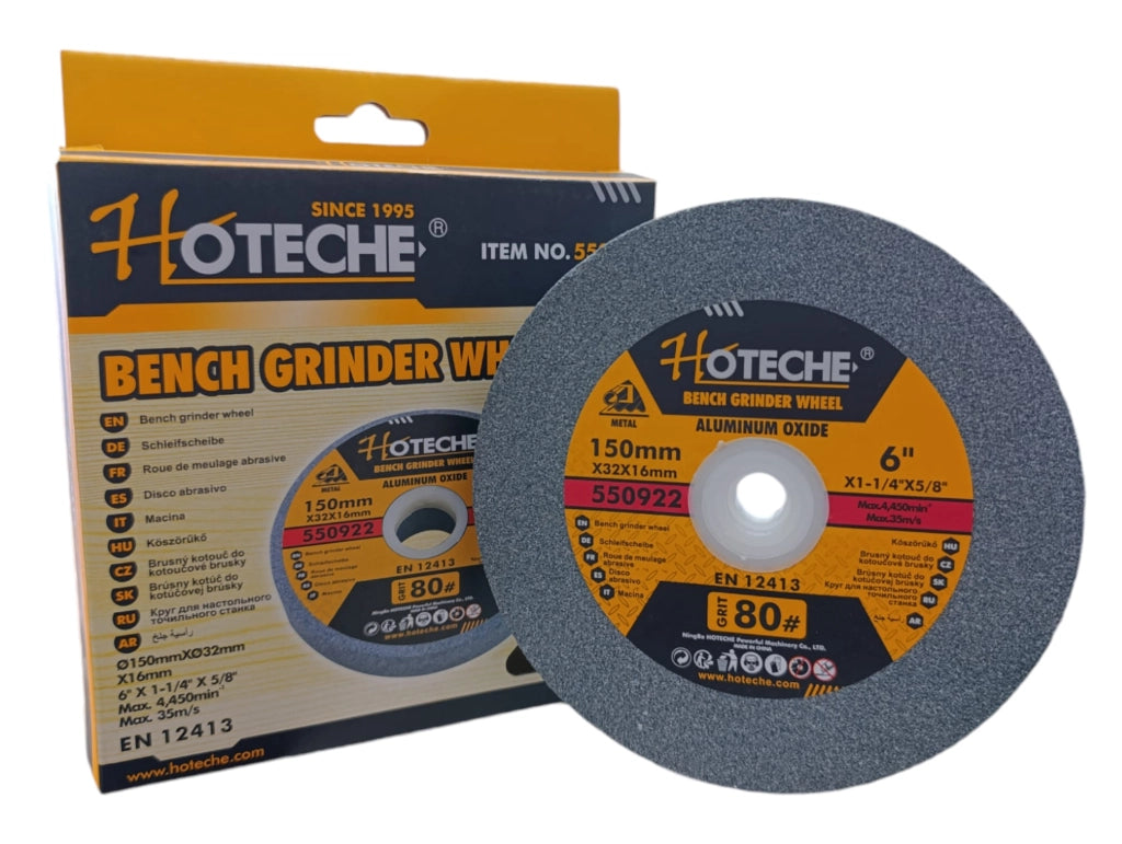 Disco Mola Pietra Abrasiva Per Smerigliatrice Da Banco 150mm 150x32x16 Grana 80