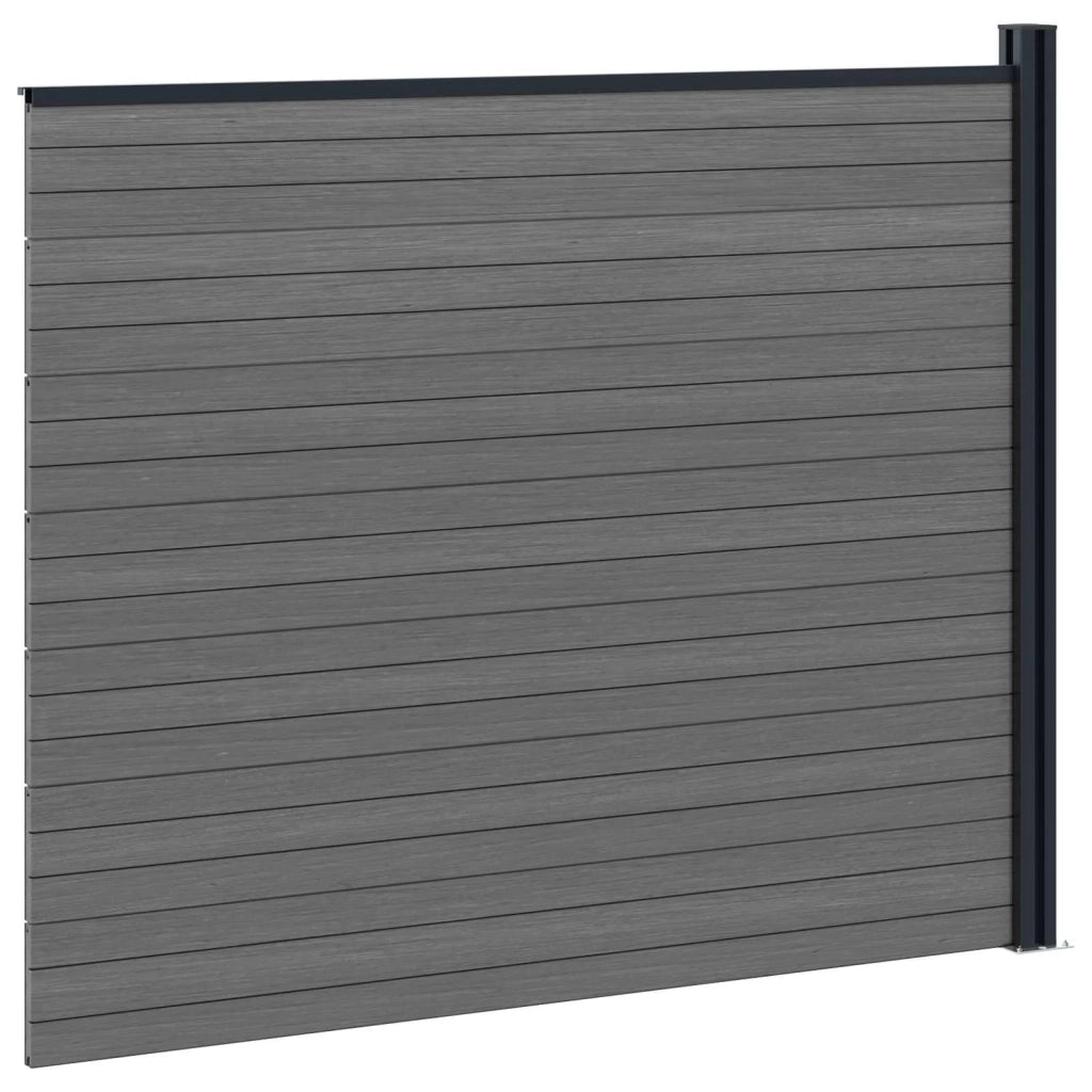 Pannello di Recinzione WPC e Alluminio Grigio 42039068
