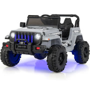 Auto elettrica per bambini 112 x 72 x 67 cm telecomando 2.4G 2 motori musica Bluetooth PP grigio 20_0019091