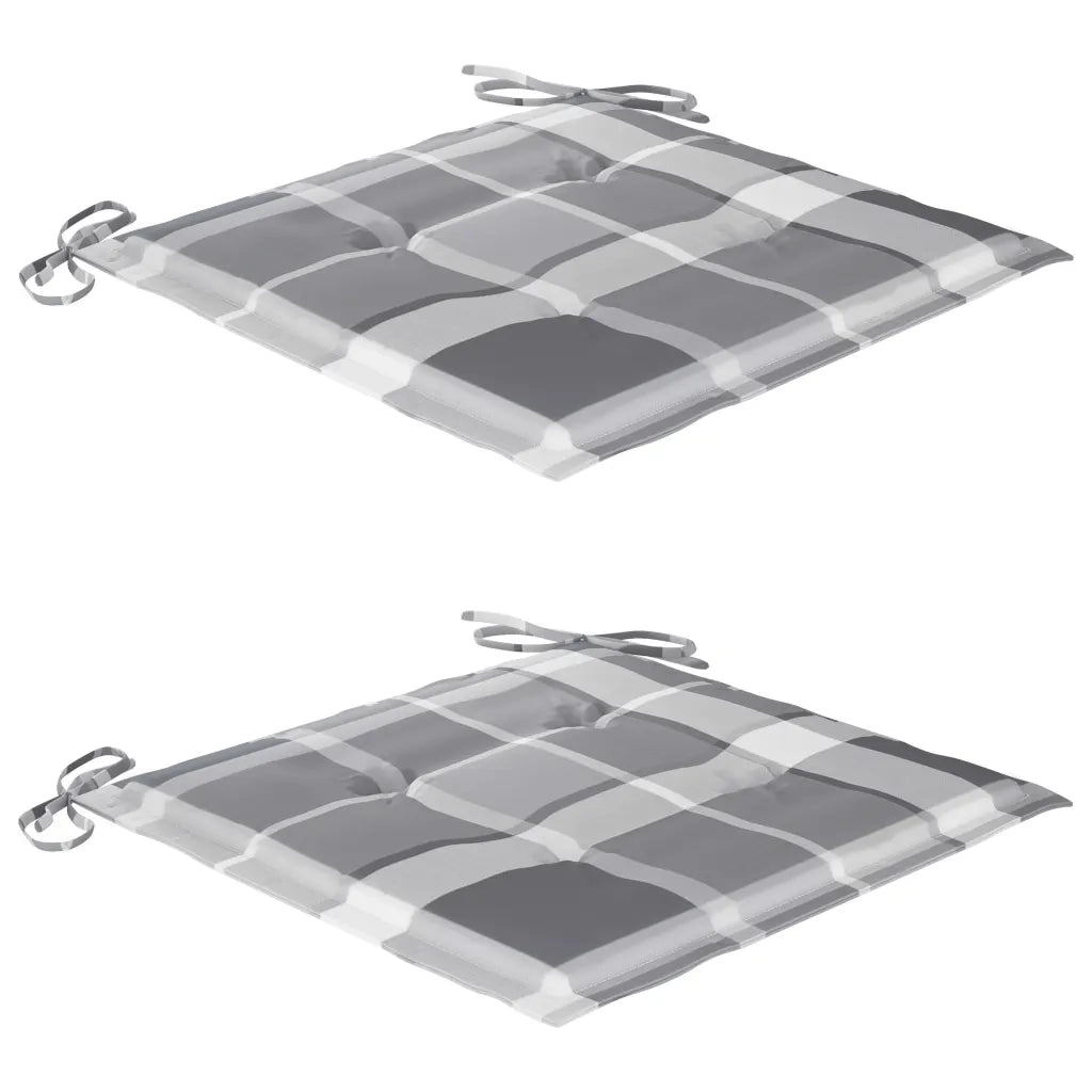 Set da Bistrot 3 pz con Cuscini a Quadri Grigi Massello di Teak cod mxl 72093