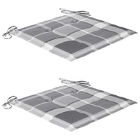 Set da Bistrot 3 pz con Cuscini a Quadri Grigi Massello di Teak cod mxl 72093