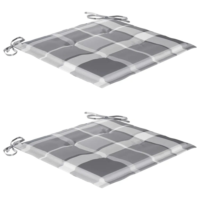 Set da Bistrot 3 pz con Cuscini a Quadri Grigi Massello di Teak cod mxl 72093