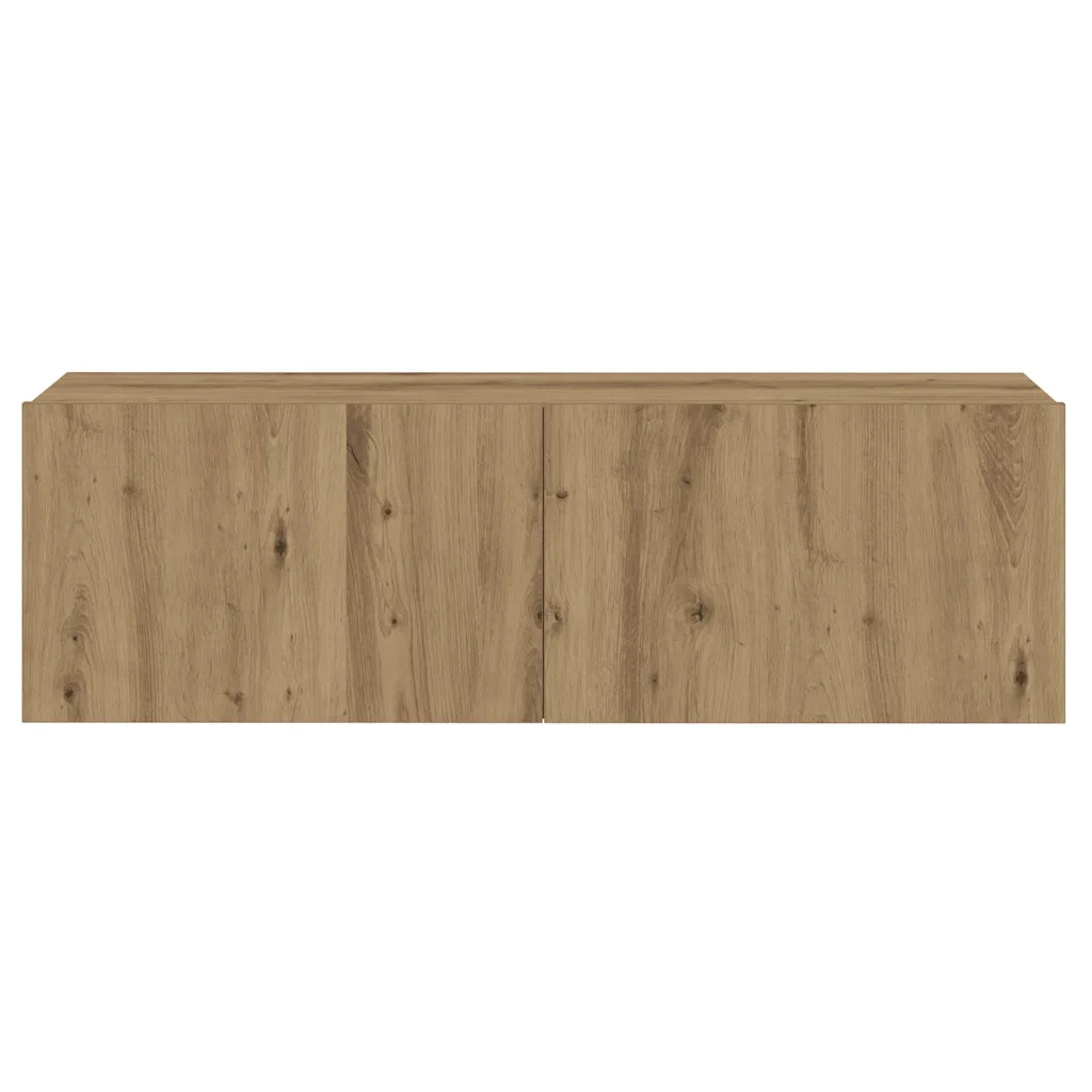 Mobili TV a Parete 3 pz-Credenza per TV sospesa Rovere Artigianale in Legno Multistrato 206438