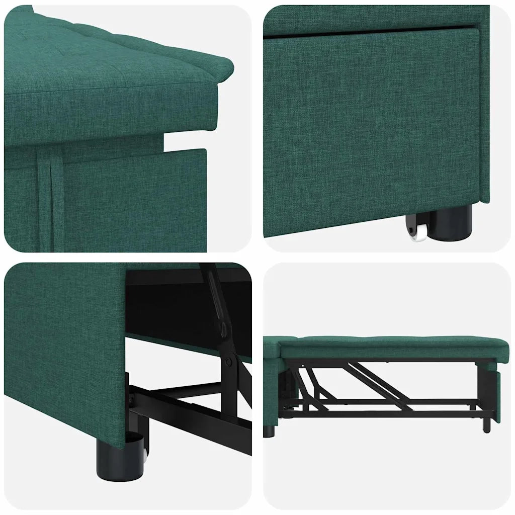 Divano Letto Estraibile Verde Scuro 194 x 50 x 82 cm Tessuto 42008586