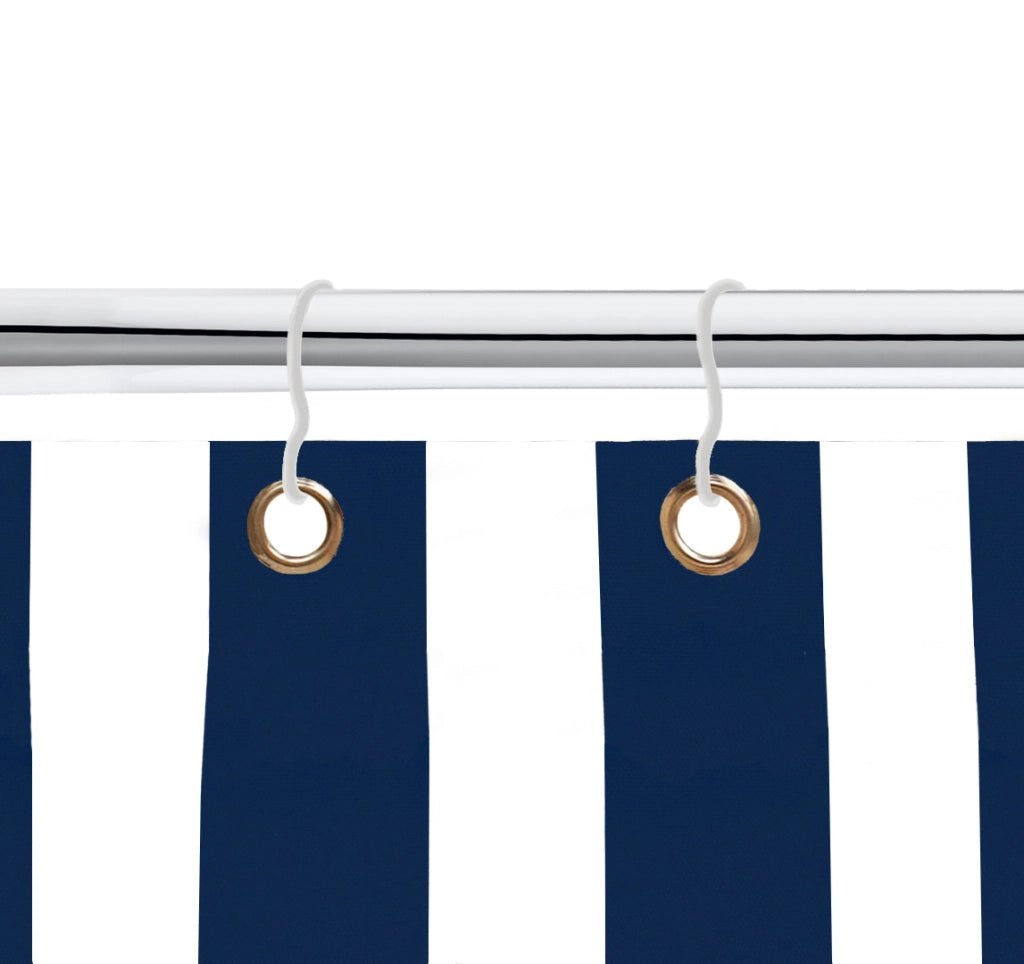Tenda da sole tessuto resistente per esterno, Terrazzo, con anelli lavabile frange pizzo, da Balcone - Blu - 140x250 cm