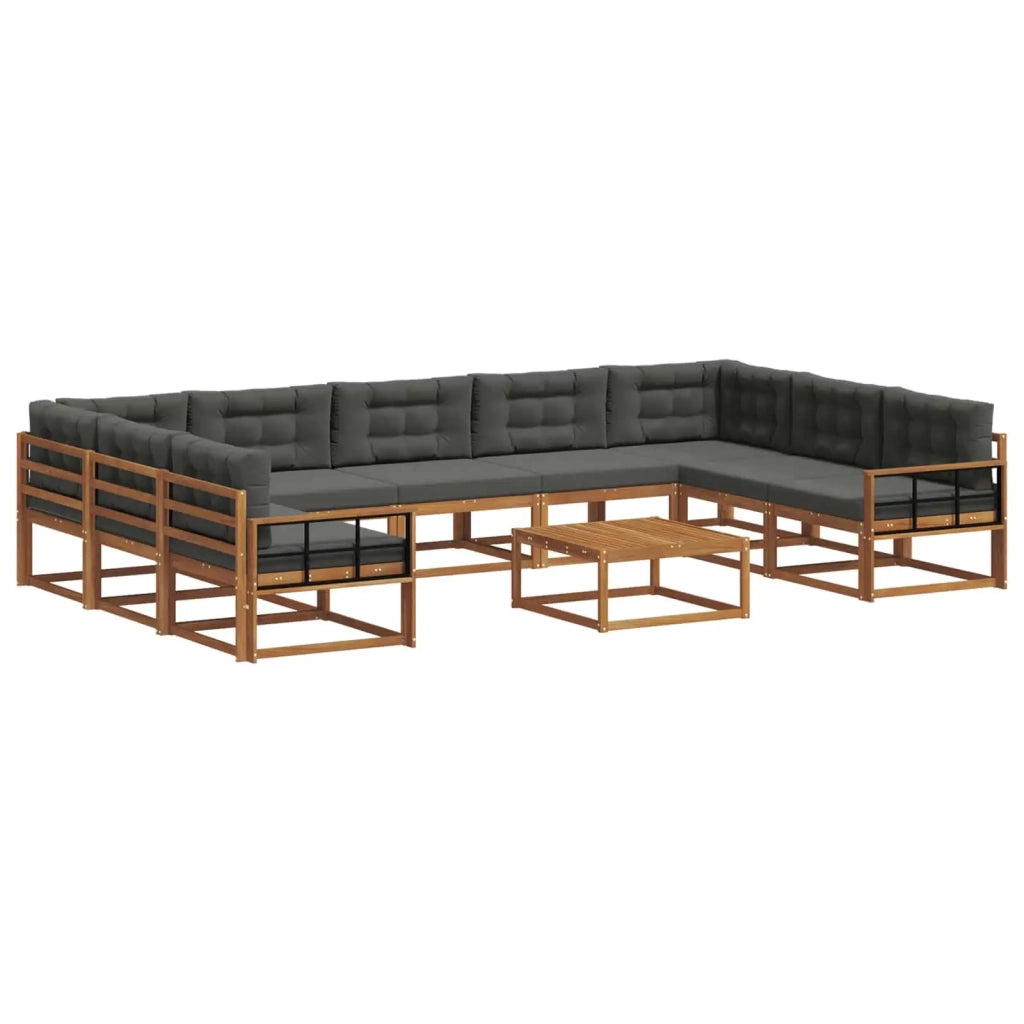 Set di divani da esterno 10 pcs Naturale e Antracite