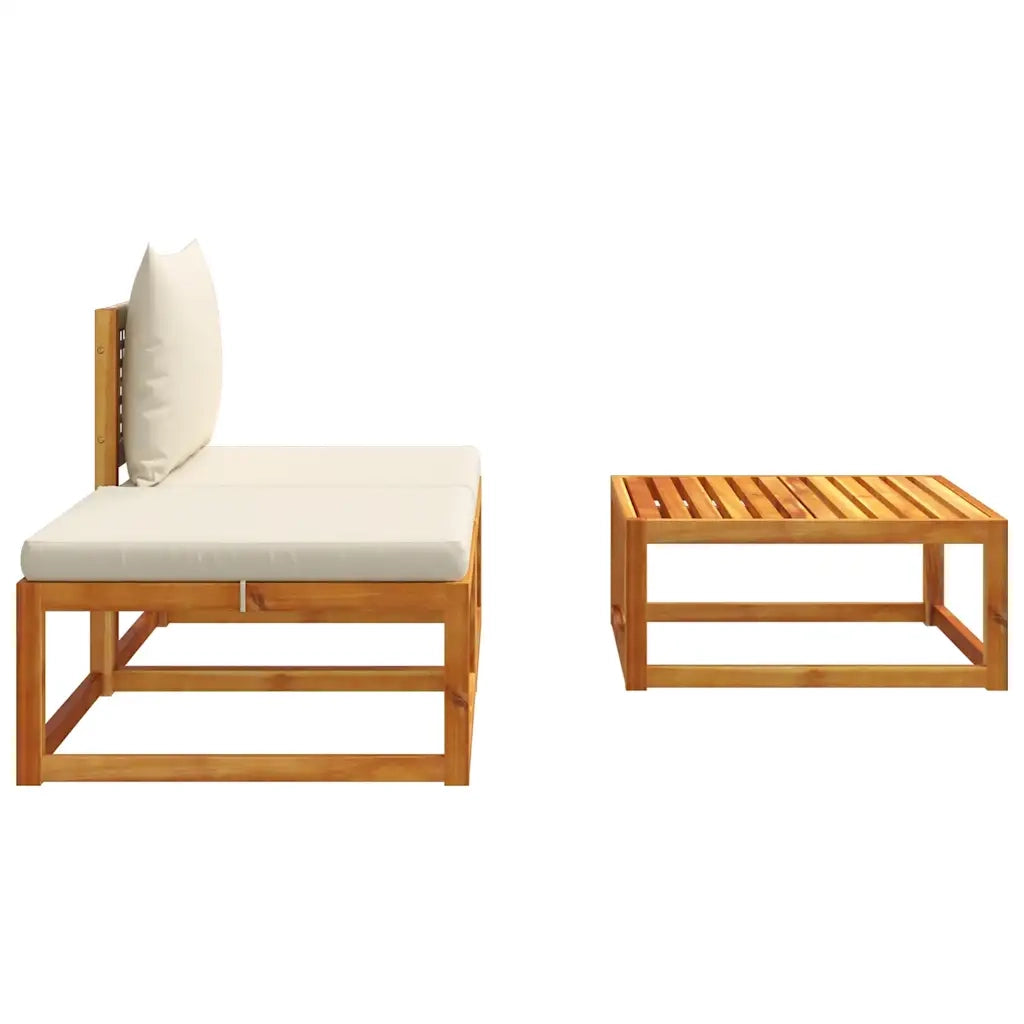 vidaXL Set di divani da giardino 3 pezzi con cuscini in legno di acacia e rattan