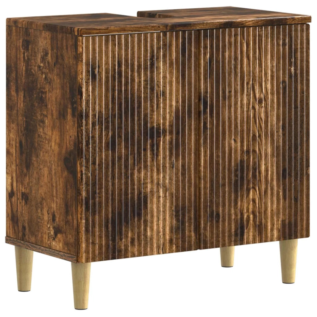 Armadio per Lavabo da Bagno ARNHEM Rovere Fumo 896570