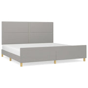 Letto matrimoniale | Letto per adulti | Giroletto senza Materasso Grigio Chiaro 200x200 cm Tessuto