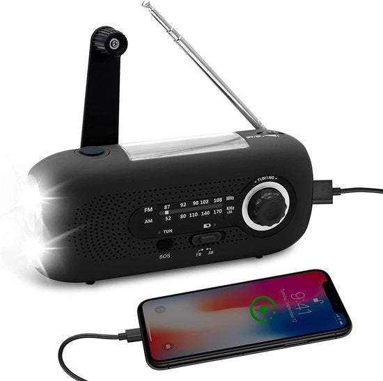 Radio di Emergenza Solare – Radio per Campeggio e Survival – Batteria Portatile – Lampada da Torcia – Energia Solare