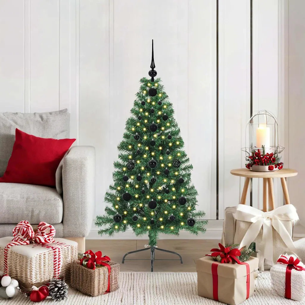 Albero di Natale | Decorazioni natalizie artificiale con luci integrate Verde 120 cm